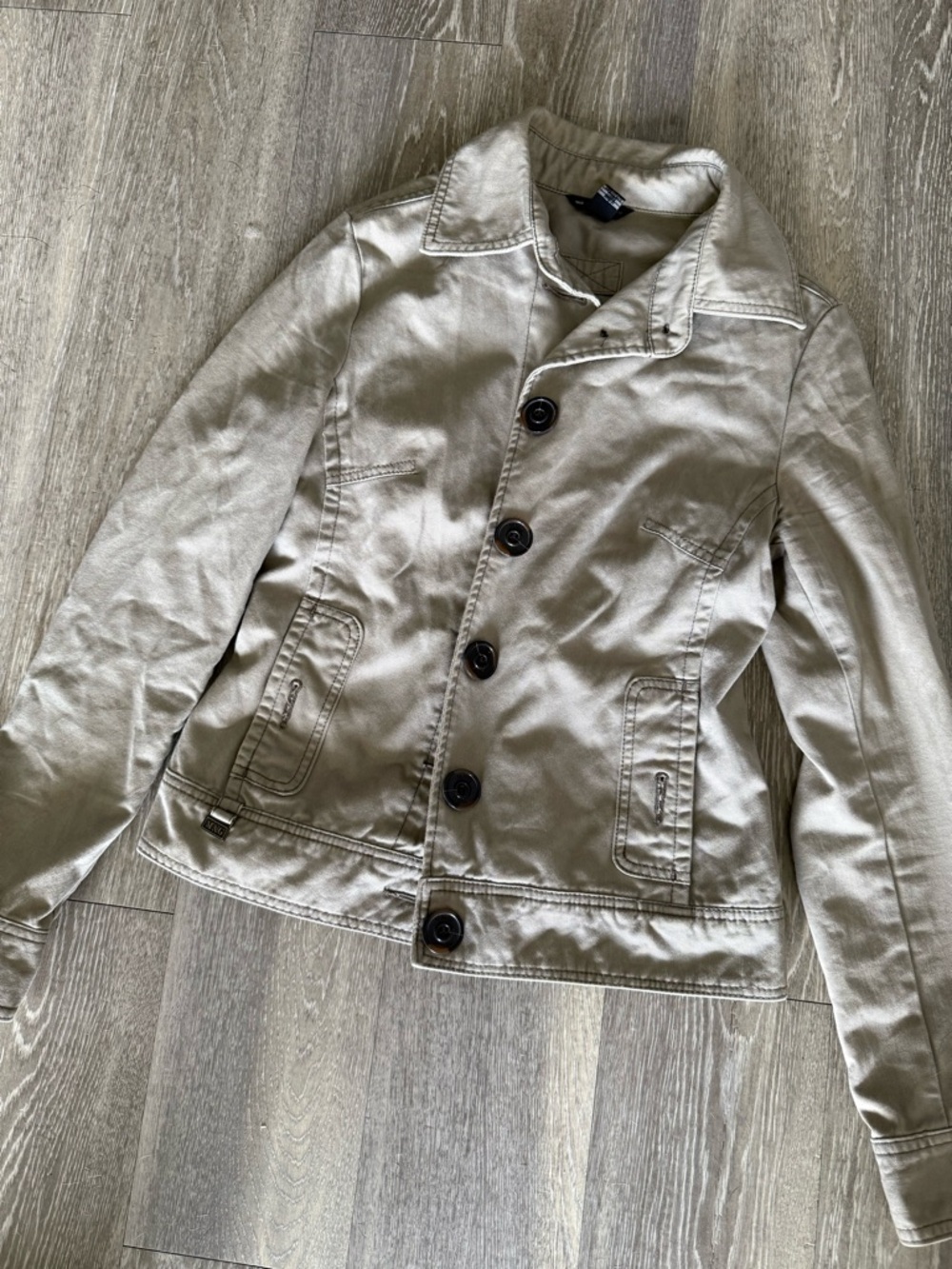 Mango Women's Utility Button-Front Jacket in Light Taupe